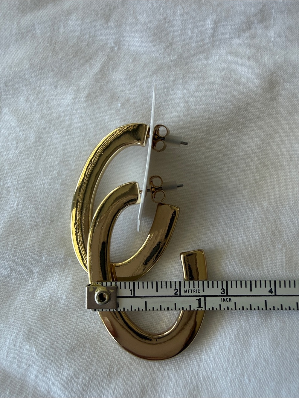 Gold-Tone Hoop Earrings - Classic Women Jewelry - Picture 4 of 5